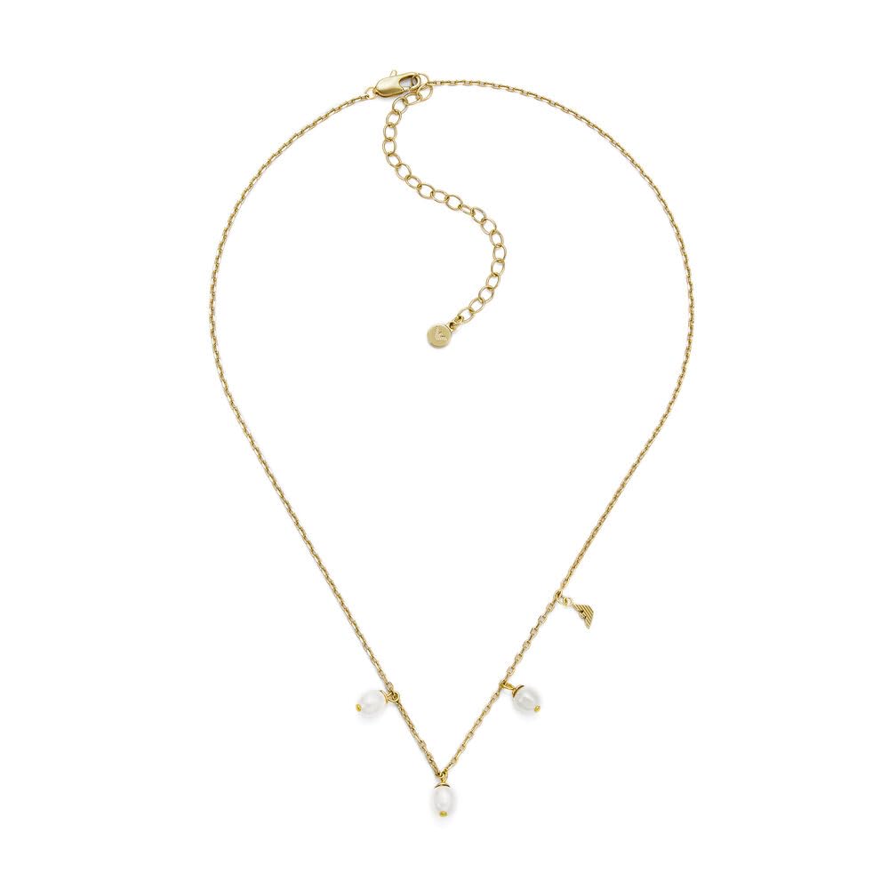 Emporio Armani Women's gold tone lobster clasp closure brass necklace