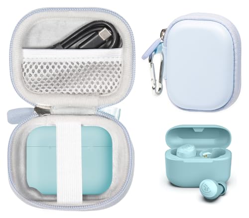 Image of Case for JLab Go Pop+,Go Air Pop,Air Tones+ / Tones, JBuds Mini True Wireless Earbuds, Compact Organizer for the Charger case and Charger Cord (Blue)