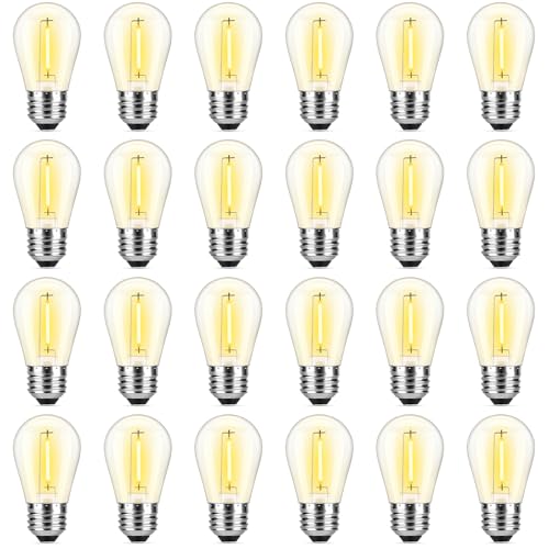 MAXvolador 24 Pack LED S14 Replacement Light Bulbs for Outdoor
