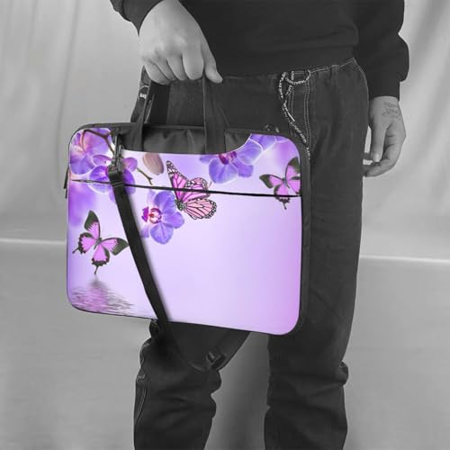 Bolsa para portátil con correa y protección acolchada morada 2