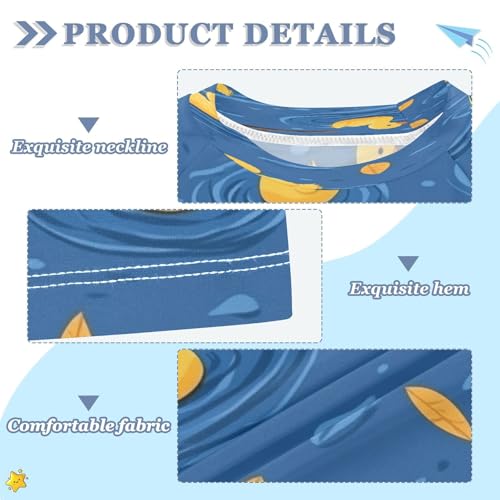 Boys Short Sleeve T-Shirts Yellow Duck Goose Rashguard Kids Swim Shirts Sun UPF 50+3