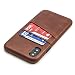 Produktbild Dockem Exec Handyhülle mit 2X Kartenfach für iPhone XS und iPhone XS - Schmale Vintage Wallet Handytasche aus Kunstleder  Hülle mit Einrastautomatik [Braun]