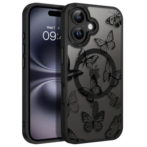 Coque iPhone 16 MagSafe antichoc haut de gamme finition noire mate élégante