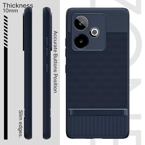 Image of Pikkme Back Cover for Realme GT 7 5G / GT 7T 5G Soft Grip 3D Hexa Cube Texture Silicone Bumper Case (Blue)