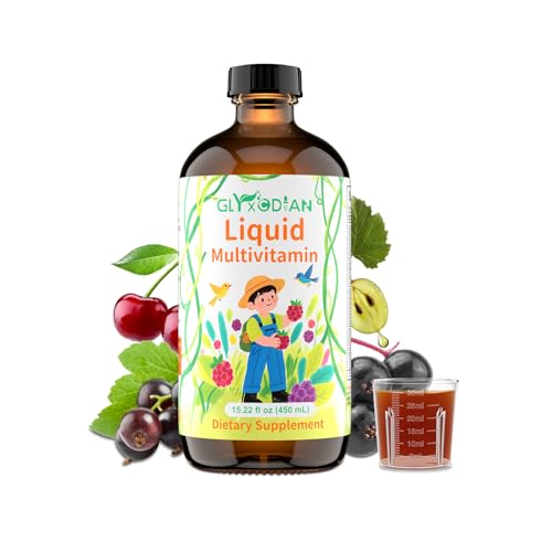 Liquid Multivitamin for Adults Kids: Organic Liquid Multivitamins Contain 20+ Vitamins Minerals High Potency Supports Muscle Immunity Hair Skin Health Non-GMO Berry Flavor Promotes Overall Nutrition