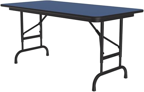 Miniatura 208 de Correll - Mesa plegable de altura ajustable y resistente, parte superior laminada de alta presión, fabricada en Estados Unidos, delantal de acero