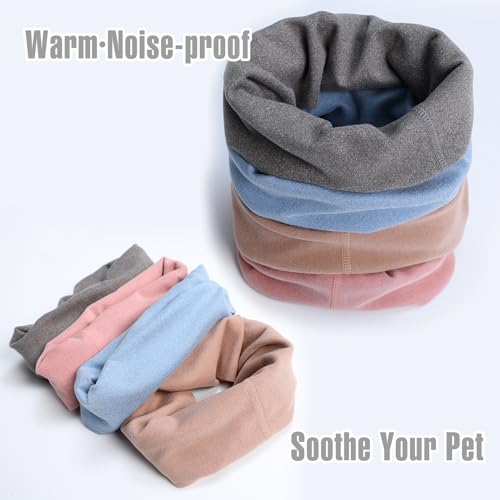 Image of Dog Warm Quiet Ear Covers - Noise-reducing Earmuffs & Neck Hood for Anxiety Relief - Brown, Medium
