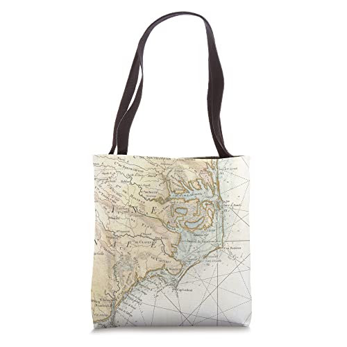 Bolso Tote Outer Banks NC Mapa Vintage 1778