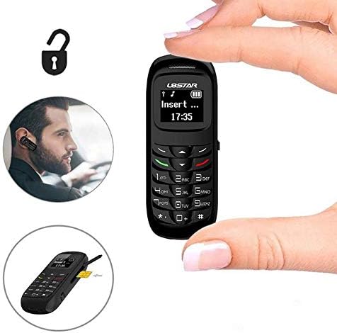 Vaku Luxos L8STAR BM70 World?s Smallest Nano Mobile Phone Unlocked Bluetooth Dialer Headset GSM with Mp3 Player Support Nano Sim Card - Black