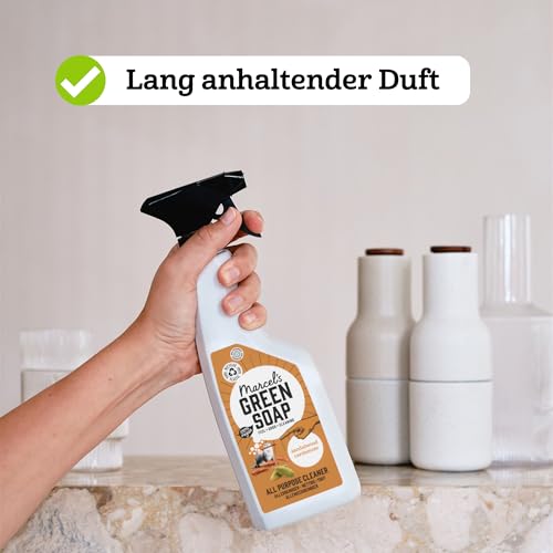 Marcel's Green Soap – Allzweckreiniger Spray Sandelholz & Kardamom – Reinigungsspray – Mikroplastikfreie Formel – Vegan – 100% recycelte Plastikflasche - Nachfüllbar – 500 ml