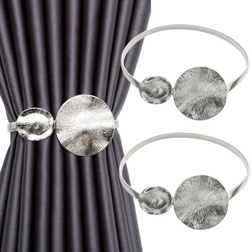 Uoocg Lot de 2 embrasses de Rideau Modernes en métal argenté - Accessoires pour l'intérieur, Le...