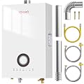Tankless Water Heater Natural Gas, 4.74 GPM 18L Indoor Instant Hot Water Heater with Digital Fahrenheit Display Multi-Protection Constant Temperature for Home & Apartment