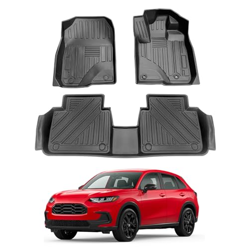 適合ホンダHR-V HRVヴェゼル RV3 フロアマット1-2列目専用設計2023 2024 3D立体構造HR-V HRV ヴェゼル フロアマット荷室マットカーゴマットトランクマットラゲージトレイ防水カスタムパーツ 縁高 TPE材質 耐摩擦 耐汚 折りたた
