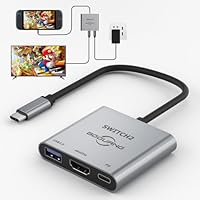 Switch 2 Dock, Switch 2 Docking Station, Portable TV Dock Station for Switch/Switch 2 Support 4K/60HZ Switch TV Dock Mode, 3-in-1 Switch 2 Travel Dock with HDMI 4K@60Hz/PD 100W/USB3.0 Port