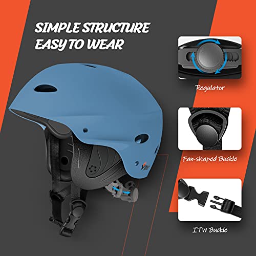 Image of Adjustable Adult Water Sports Helmet with Ears,Perfect for Kayaking, Boating,Surfing