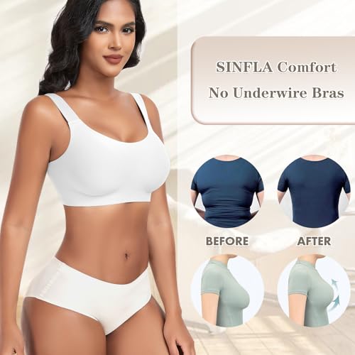 Image of Wireless Bras for Women No Underwire Seamless Full Coverage Comfortable Everyday Bra with Medium Support