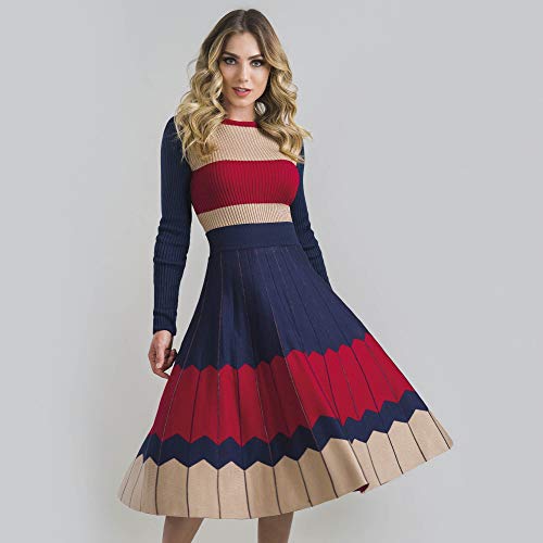 Saia Plissada Jacquard Trois Cores