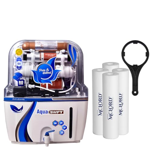 Image of Aqua X Pure AquaVision AI Black RO Water Purifier | RO+UV+UF Multi-Stage Purification | Copper & Zinc Mineral Boost | 20 LPH High-Efficiency Performance | 1-Year Warranty*. (Swift+Kit)