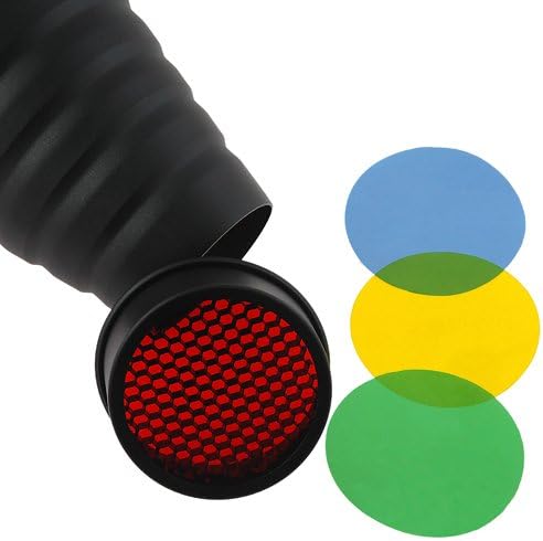 Miniatura 2 de Fotodiox Snoot Kit con rejilla de 20 grados y 5 filtros de gel compatible con flash de estudio Elinchrom Mount y luces LED