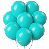 AFTERLOON® Biodegradable Balloons 50 pcs Turquoise Blue (Tiffany) 10 Inch, Matte Color Thickened Extra Strong Latex Helium Float, for Baby Shower Gender Reveal Wedding Birthday Party Decorations