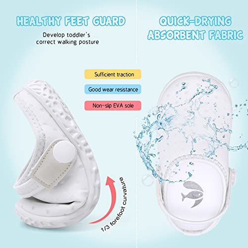 Fires Unisex Kids Girls Boys Water Shoes Quick-Dry Beach Swim Pool Shoes Kids Clogs Non-Slip Lightweight Breathable Indoor Outdoor White 10.5-11.5 Little Kid #TOP4