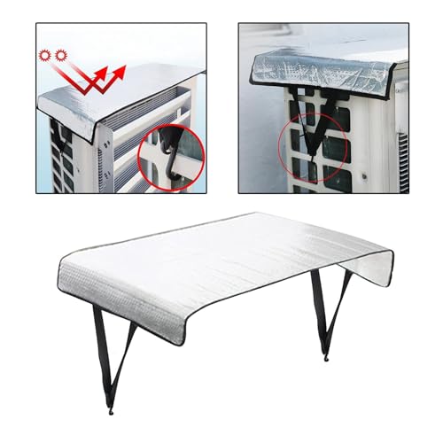Image of AC Outdoor Unit Protector, 95x46cm Aluminum Film Cover for AC Compressor, Weather-Resistant AC Outdoor Unit Cover, Protection from Sunlight Dust and Rain