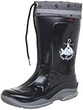  Capt\'n Sharky Jungen 130021 Gummistiefel, Schwarz (Schwarz/Silber), 22