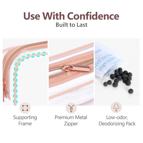 PACKISM Rose Pink 3 Pack Clear Bags