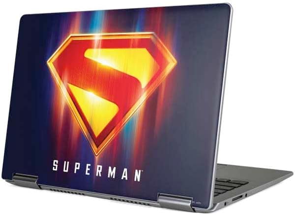 Skinit Decal Laptop Skin Compatible with Yoga 710 14in - Officially Licensed DC Comics Superman Comic Pattern Logo in Red Design