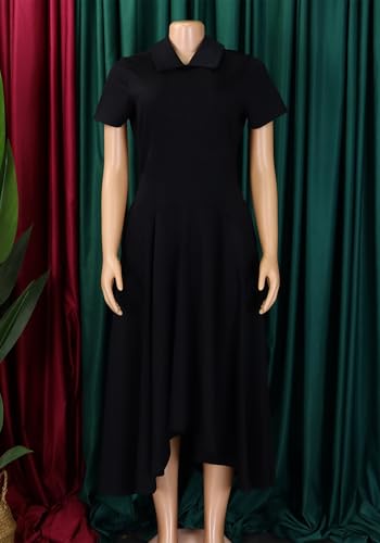 Seltaon Women Elegant Semi Formal Midi Dresses Short Sleeve A Line Church Cocktail Party Dress Plus Size3