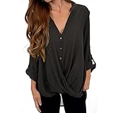 ❤Damen Bluse Elegant, Damen-Shirtbluse, Weich und Bequeme Chiffon Bluse, passt prima zu Jeans, engen Hosen, Leggings oder Freizeit-Shorts，Ideal für Sommer, Frühling, Herbst.