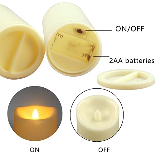 Image of CANDLE CHOICE Outdoor Battery-Operated Flameless Candles with Remote Timer Waterproof Flickering Plastic Electric LED Pillar Lights for Lantern Patio Garden Wedding Halloween Christmas 3 inchx7 inch 2 Pack