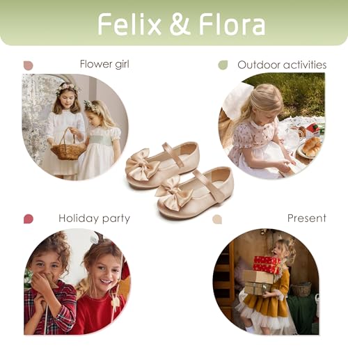 Image of Felix & Flora Toddler Flower Girl Dress Shoes Girl Ballet Flats Party School Shoes Wedding
