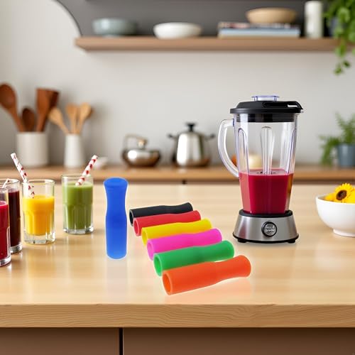 20 puntas coloridas de silicona para pitillos reutilizables miniatura 5