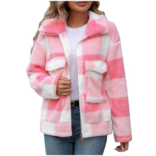 Blouson polaire femme col revers aux finitions soignées en sherpa