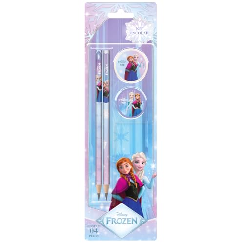 Kit Escolar Frozen Cartela 4 Pecas - Tris