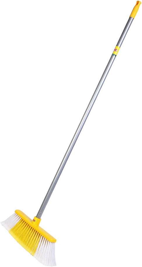 HIC HAMARA INDIA CLEAN Hic Cleaning Floor Broom/Brush With Plastic Coated Telescopic/Extendable Handle For Home, Kitchen, Bathroom (Multicolour, Standard Size) Yi-728