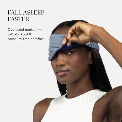 Essentials Organic Blue Lagoon Sleep Mask | Oversized Contoured Eye Mask with Bamboo and Silver Ion Silk for Sensitive Skin and Restful Sleep - Image 5