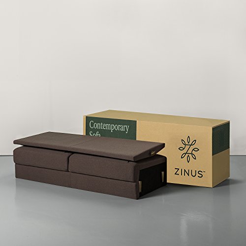 Image of Zinus Ricardo Sofa Couch, Tufted Cushions, Easy, Tool-Free Assembly, Chestnut Brown