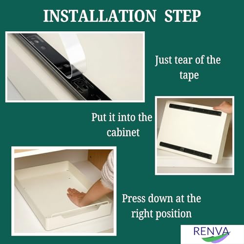 Image of RENVA Pull Out Cabinet Organizer for Kitchen,Pull Out Drawers for kitchen Cabinets,Sliding Drawers for Cabinets Heavy Duty Roll Out Shelf Storage For Kitchen,Bedroom Office