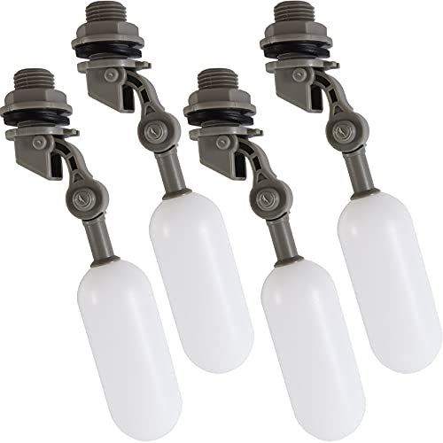 ROYHOO 4PCS 1/2 Inch Float Ball Valve Plastic Water Float Valve Mini Plastic Float Valve with Adjustable Arm for Automatic Water Level Control of Water Tank