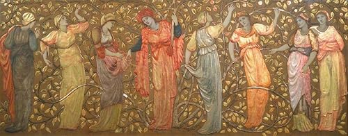 Tableau Edward Burne-Jones Frise de huit femmes cueillant des fruits