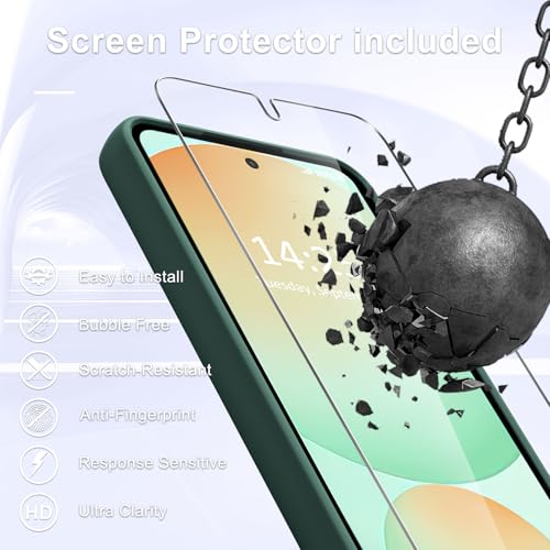 Image of for Samsung Galaxy S24 FE Case, Matte Magnetic Phone Case with 1 Screen Protector, Support for Magsafe, Translucent Frosted Slim Shockproof Protective Cover for Samsung Galaxy S24 FE, Dark Green