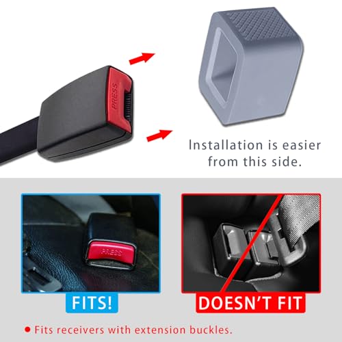 image for Piburth 2 Pack Seat Belt Buckle Holder, Silicone Auto Rear Seatbelt Bu