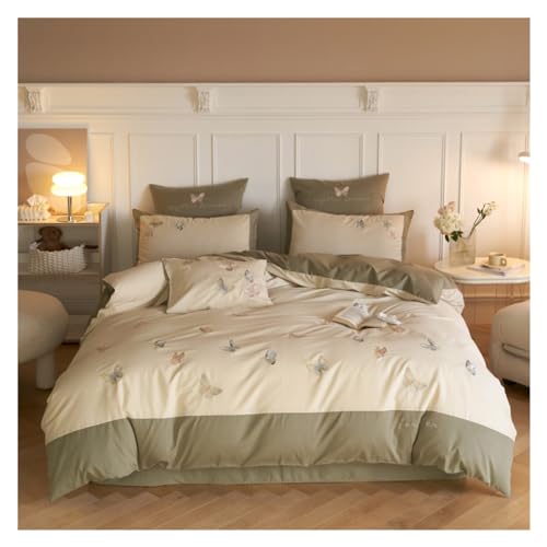 Housse de couette lavable anti-plis lit 1.5m ensemble de lit 4 pièces microfibre - 2