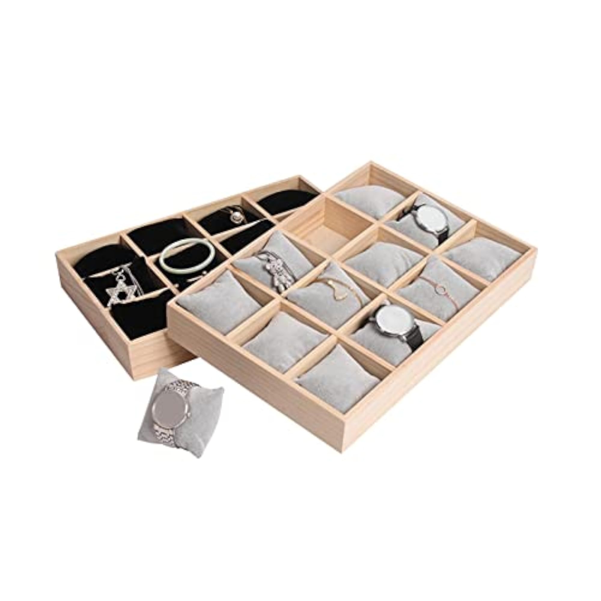 Watch Display Tray, Wood Bracelet Display Showcase