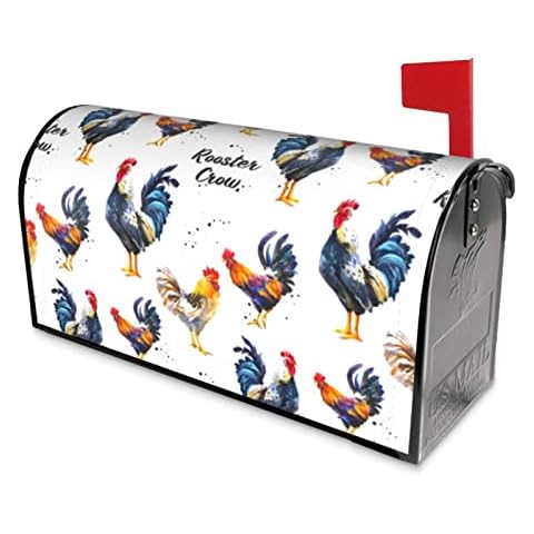 Rooster Chicken Mailbox Covers Waterproof Magnetic Mailbox Wraps Post Letter Box Cover Garden Yard Outdoor Decorations 21x18 in Cover