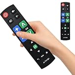 Big Button Universal Remote Control, Big Button TV Remote Control, Universal TV Remote Control, Compatible with Major TV Brands, Easy to Use, Black (2xAAA Batteries Not Included)