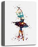 Modern Ballerina Theme Canvas Wall Art Decor, Dancing Girl Canvas Prints Poster Wall Art, Girl Room