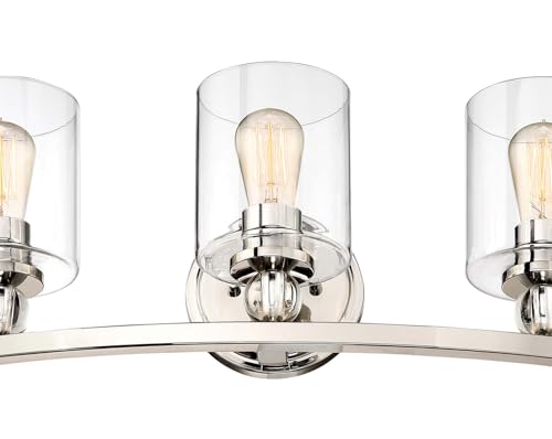 Image of Minka Lavery 3073-613 Studio 5 Vanity Bath Light, 3-Light, 180 Total Watts, 24-in H x 9-in W, Polished Nickel